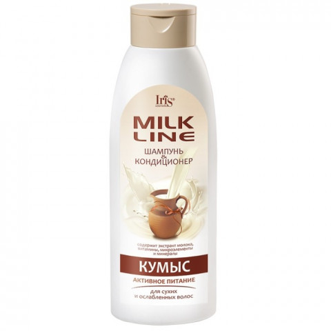 Шампунь-кондиционер IRIS Milk Line Кумыс укрепляющий для сухих и ослабленных волос 1000 мл