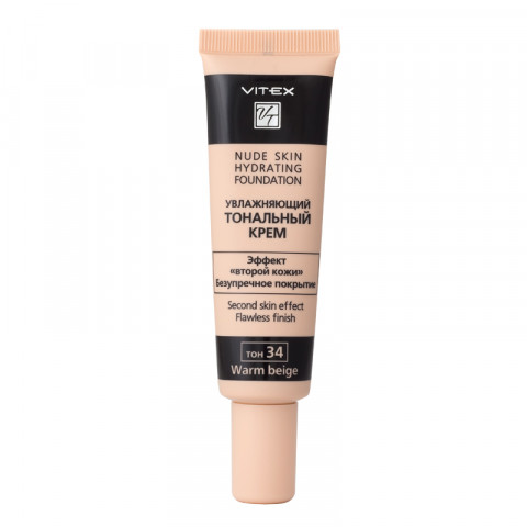 Крем тональный увлажняющий Витэкс Nude skin hydrating foundation тон 34 Warm beige 30 мл