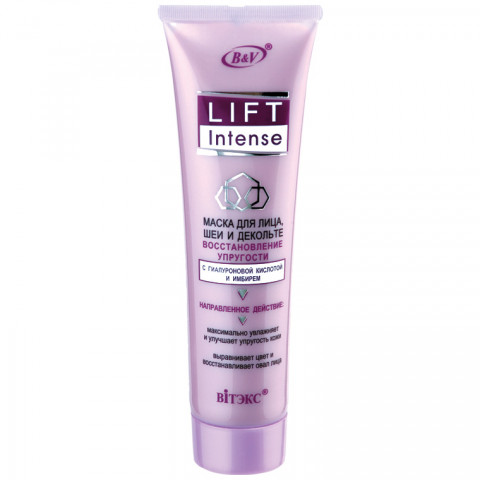 Маска для лица, шеи и декольте Витэкс Lift Intense Восстановление упругости с гиалуроновой кислотой и имбирем 100 мл