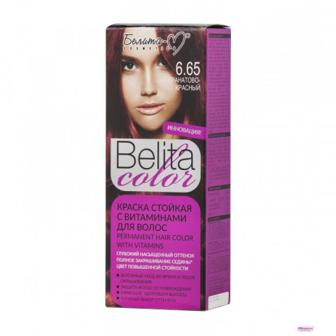 Крем-краска стойкая Belita Сolor с витаминами гранатово-красный тон №6.65