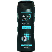 Гель для мытья тела и волос Белита Active Life для мужчин Морской бриз 250 мл