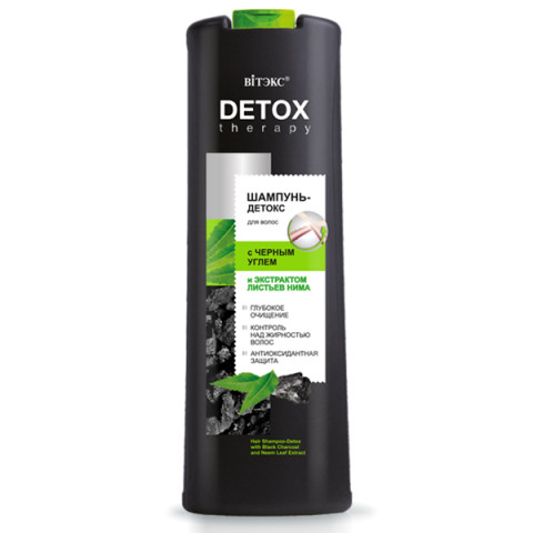 Шампунь-детокс для волос Витэкс Detox therapy с черным углем и экстрактом листьев нима 500 мл